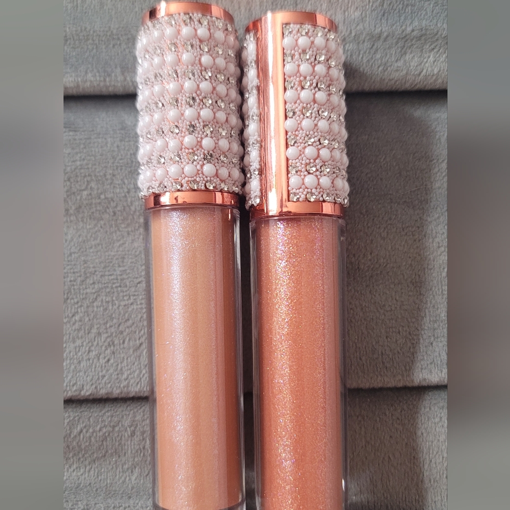 Luxurious Pearl-Embellished Lip Gloss Set Of 2